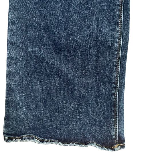 LOLA Premium High Rise Flared Denim Jeans Womens Size 8 Dark Wash Edgy Simple - Picture 2 of 14